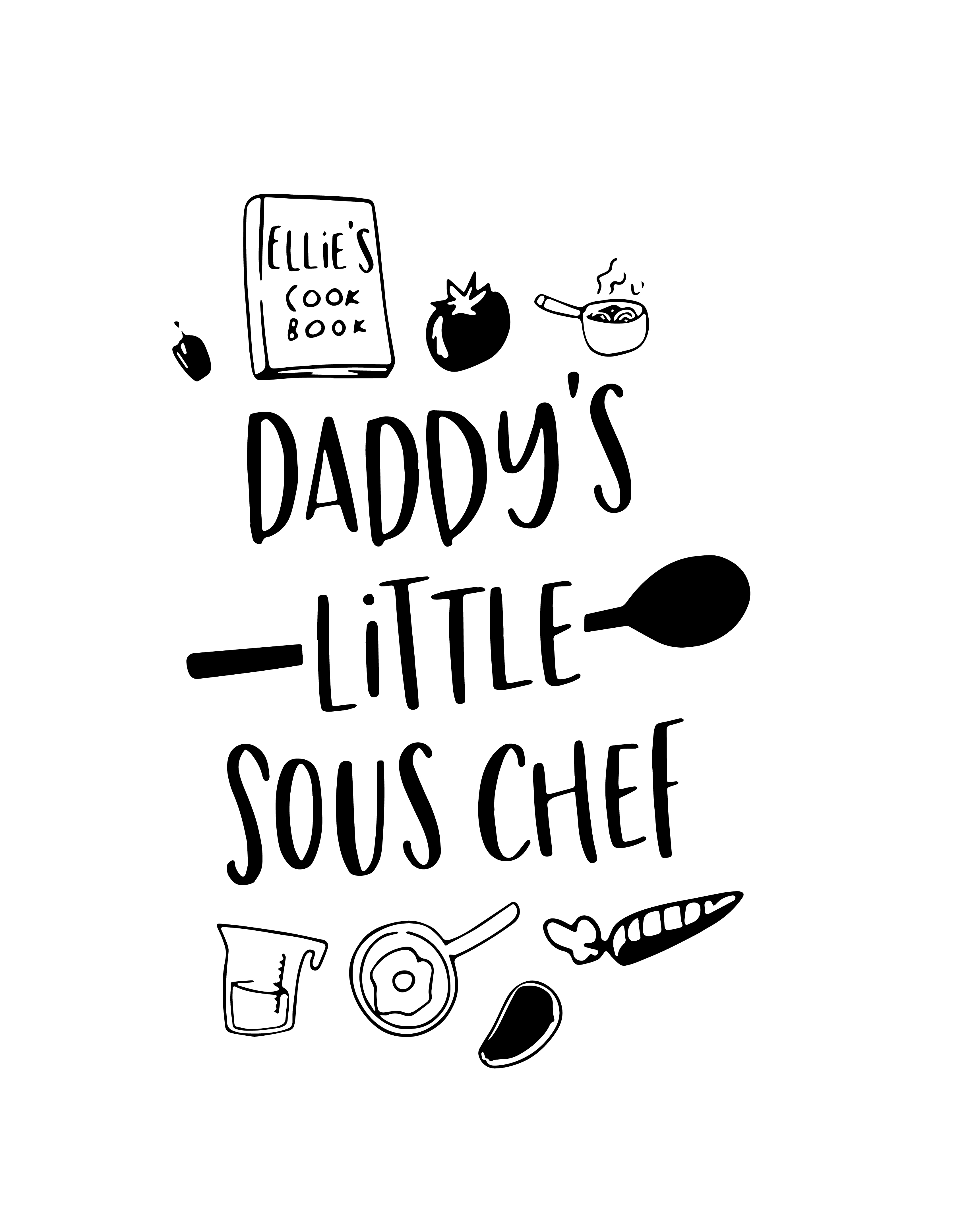 Daddy's Little Sous Chef Personalised Kids Apron